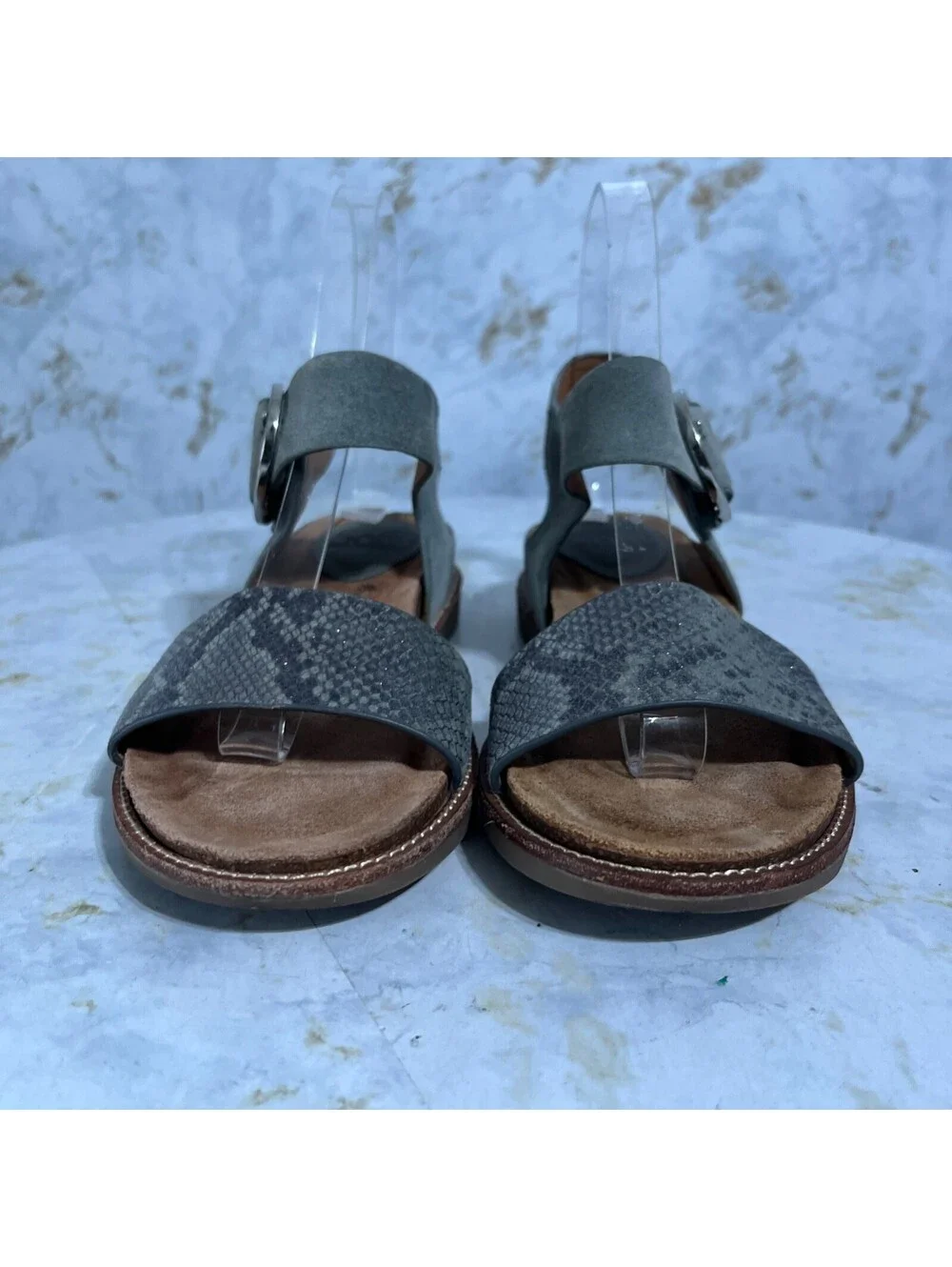 Sofft Bali Women's Size 6M Shoes Green Brown Leather Strappy Comfort Sandals